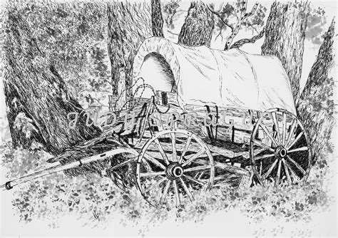 Covered Wagon Sketch at PaintingValley.com | Explore collection of Covered Wagon Sketch