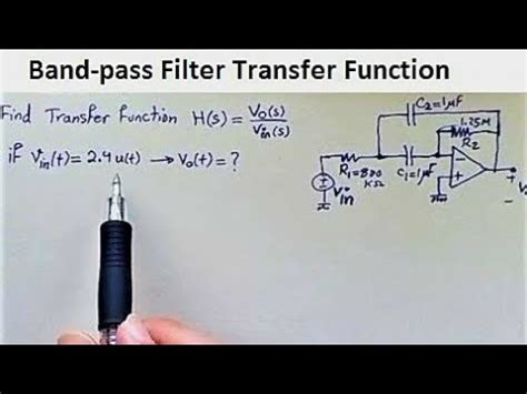 Bandpass Filter design with operational amplifier and how to find the transfer function. - YouTube