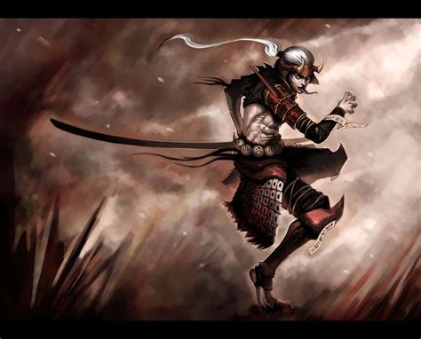 Download Oni Samurai Anime Fantasy Warrior Demon Wallpaper | Wallpapers.com