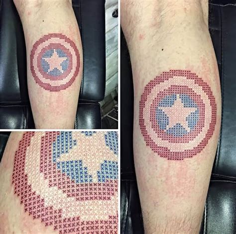 Huge Captain America Shield Tattoo Collection