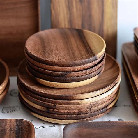 Skov™ - Round Wooden Plates | Serving tray wood, Wood plates, Wooden plates