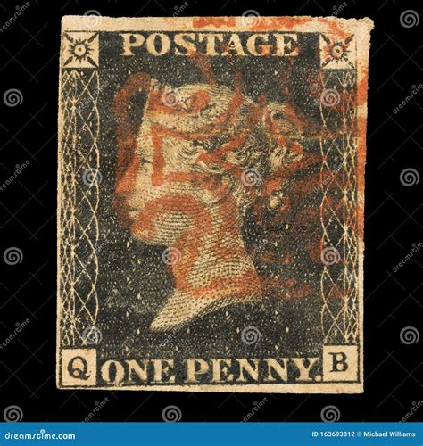 The World`s First Postage Stamp, a UK Penny Black Editorial Photography - Image of canceled ...