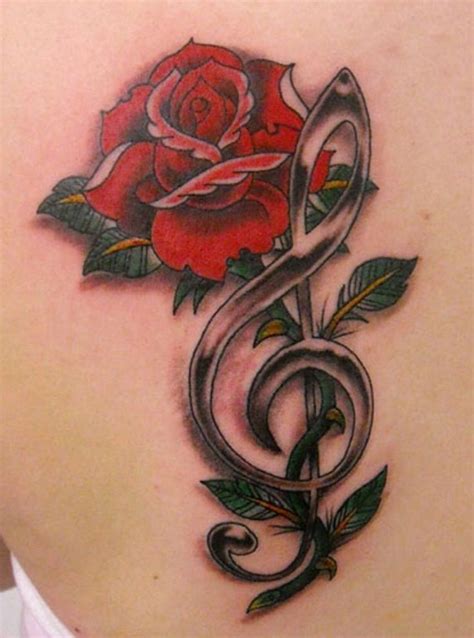 Treble Clef Tattoos - TattooFan | Music tattoo designs, Treble clef tattoo, Rose tattoos