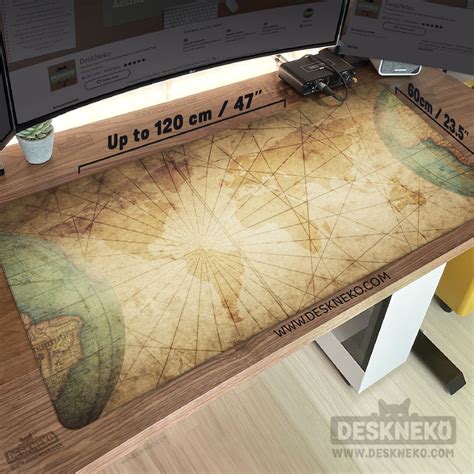 World Map Desk Mat Mouse Pad, Extra Large Gaming Deskmat Led/rgb Xxl ...