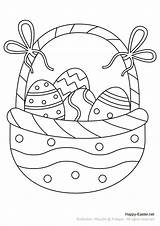 Free Printable Coloring Page  Easter Egg Basket With Bows sketch template