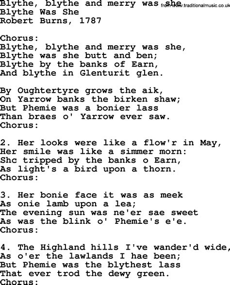 Blythe, Blythe And Merry Was She - Rober Burns Songs and lyrics