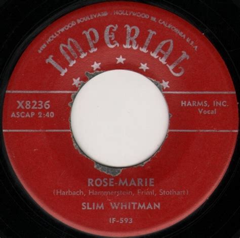 Slim Whitman – Rose-Marie / We Stood At The Altar (1954, Vinyl) - Discogs