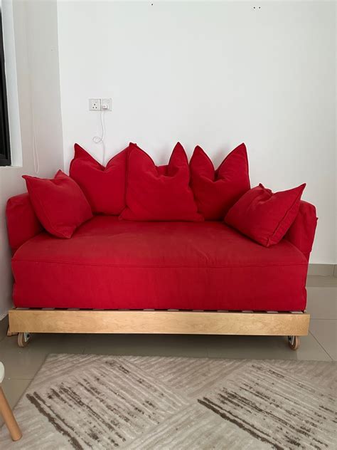 ikea askenaset sofa bed, Furniture & Home Living, Furniture, Sofas on Carousell