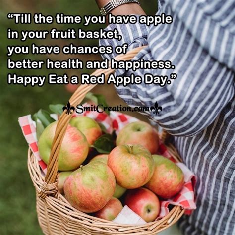 Happy Eat a Red Apple Day Quote - SmitCreation.com