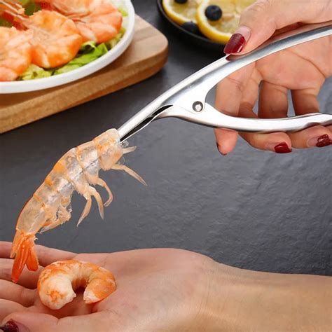 Stainless Steel shrimp peeler Prawn Peeler Shrimp Deveiner Peel Device fishing knife Creative ...