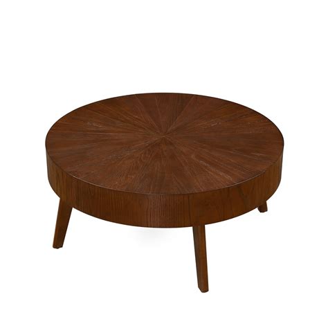 Gexpusm 31" Coffee Table, Farmhouse, Log ，Round , Rustic， Natural ，Brown - Walmart.com