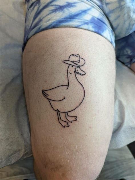 Duck with a cowboy hat, done by Ryan Panian at Tattoo34 in Portland, OR ...