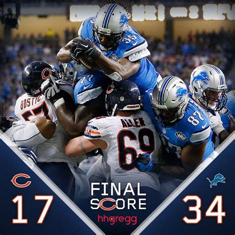 Chicago Bears on Twitter: "Final score: #Bears fall to the Lions 34-17 ...