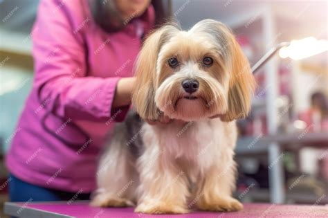 Premium Photo | Professional pet groomer as she delicately trims the ...