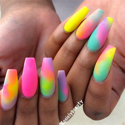 Nails on Black Women | Rave nails, Colourful acrylic nails, Nails