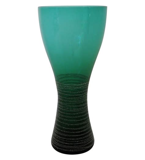 Green Hourglass Shaped Vase | Chairish