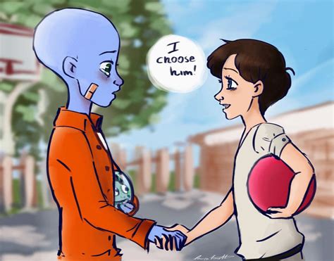 an alien shakes hands with a woman on the street