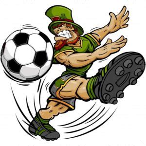 St Patricks Day Soccer Clip Art - Vector Clipart Leprechaun