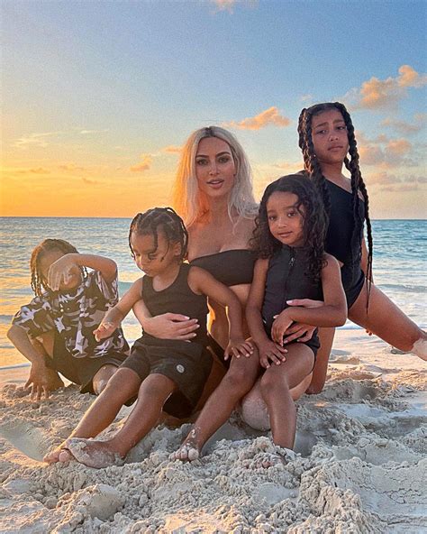 Kim Kardashian Is 'Fulfilled' While at Beach With Her Children