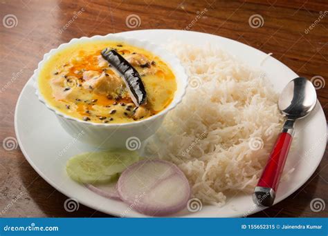 Kadhi Chawal An Indian Delicacy Prepared With Rice By Putting Fried ...