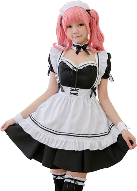 Alwayswin Damen Maid Cosplay Kostüm Kleider Sexy Lolita Kleid Halloween Cosplay Uniform ...