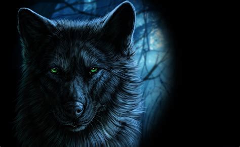 Black wolf wallpaper, animals, fantasy art, wolf, artwork HD wallpaper | Wallpaper Flare