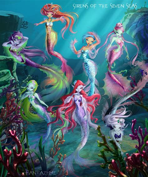 Sirens of the seven seas colored by fantazyme on DeviantArt | Mermaid ...