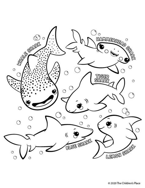 Coloring Sheet | Shark coloring pages, Cute coloring pages, Shark ...