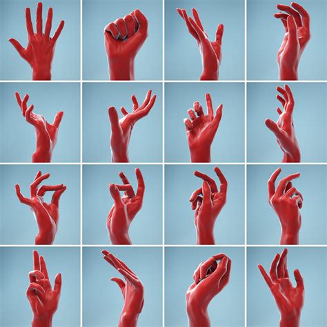 Polygonal Miniatures - 13 Single Hand Poses