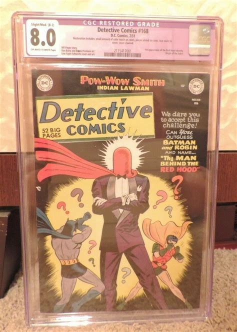 comicsvalue.com - DC Detective Comics #168 1951 CGC 8.0 First Red Hood ...