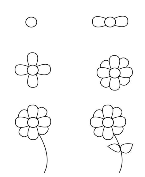 Draw a flower for kids - Kids learning | Easy flower drawings, Easy ...