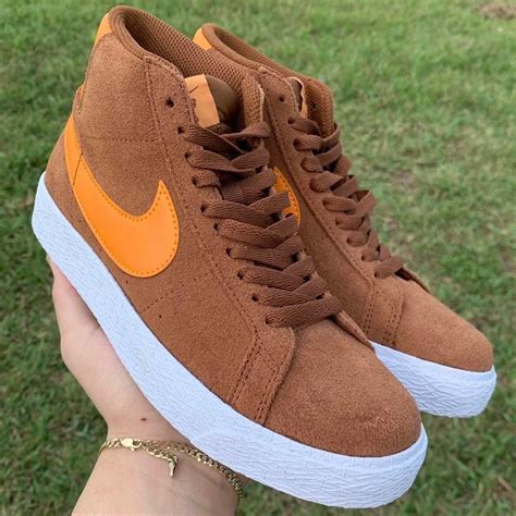 NEW NIKE BLAZER MID BROWN Condition: Brand new in... - Depop