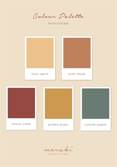 Bohemian Colour Palette | Earthy color palette, Color palette design, Bohemian color palette