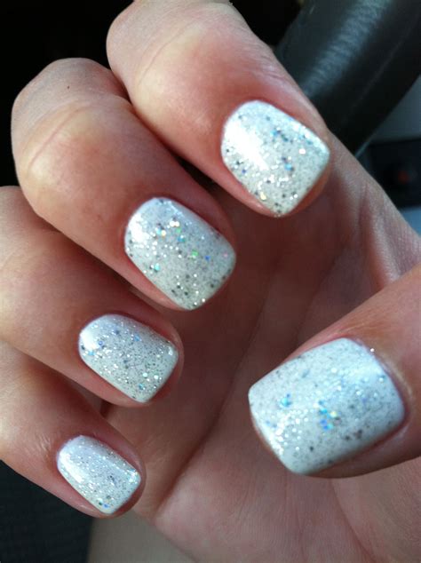 White sparkle nails | White sparkle nails, Sparkle nails, Prom nails silver