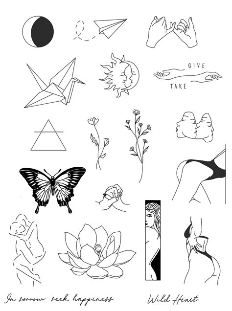 Tattoo sheet 1 | Tattoos, Tattoo flash art, Line art tattoos