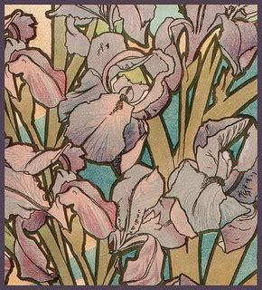 Alphonse Mucha "Les Fleurs-The Iris" 1898 (detail modified… | Flickr