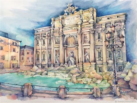 Trevi Fountain Sketch at PaintingValley.com | Explore collection of Trevi Fountain Sketch