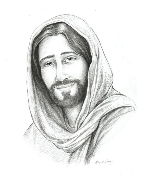 Drawing of Christ, Sketch of Jesus, Religious Art, Savior of the World, Pencil Sketch, Christian ...