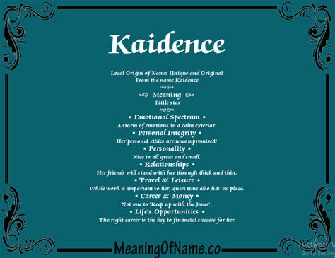 Kaidence - Meaning of Name