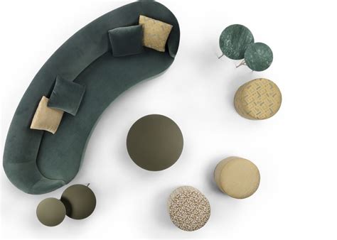 Products | Marelli | Soft Seating | Poufs | Moon | Curved sofa ...