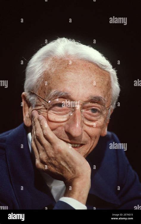 French oceanographer Jacques-Yves Cousteau during a TV show 7/7, in Paris, France, on April 16 ...