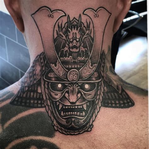 Cheeky samurai on the back of the head/neck done today, cheers Phil #tattoo #tattoos #tattooist ...