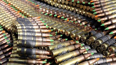 HD wallpaper: brass-colored bullet shell lot, ammunition, gun, render, large group of objects ...