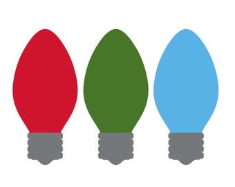 Christmas Light Bulb Outline Clip Art
