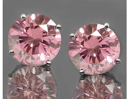 Stunning Round Cut Pink Diamond Earrings