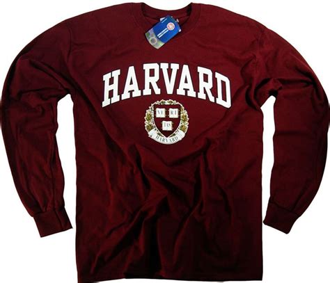 Harvard Shirt Long Sleeve T-Shirt Merchandise Gifts Gear Womens Mens Apparel | eBay | Harvard ...