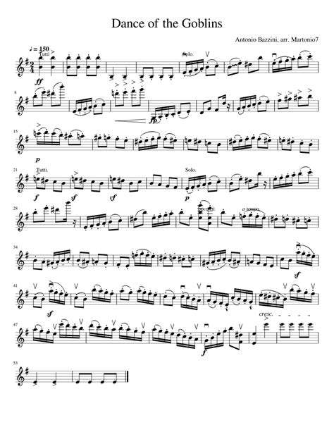 Dance of the Goblins sheet music for Violin download free in PDF or MIDI