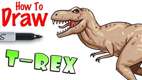 How to Draw a T-Rex Dinosaur - YouTube