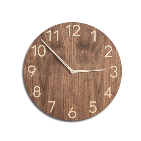 Mid Century Modern Wall Clock, Large Numerals 16 Inch Large Wooden Wall ...