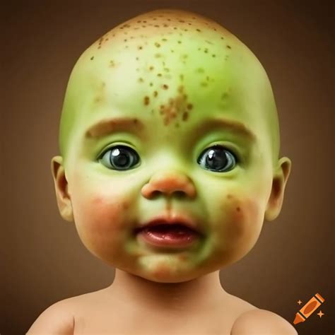 Green baby with brown bumps on Craiyon